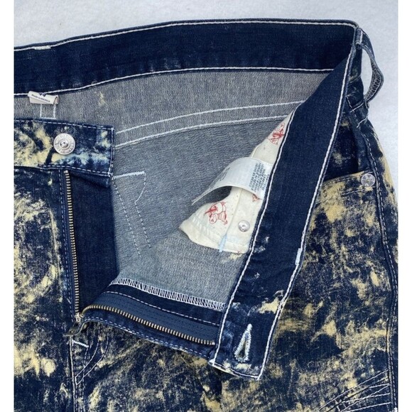 True Religion Moto Skinny Biker Jeans 44 Acid Wash Ribbed Denim Street - Picture 7 of 15